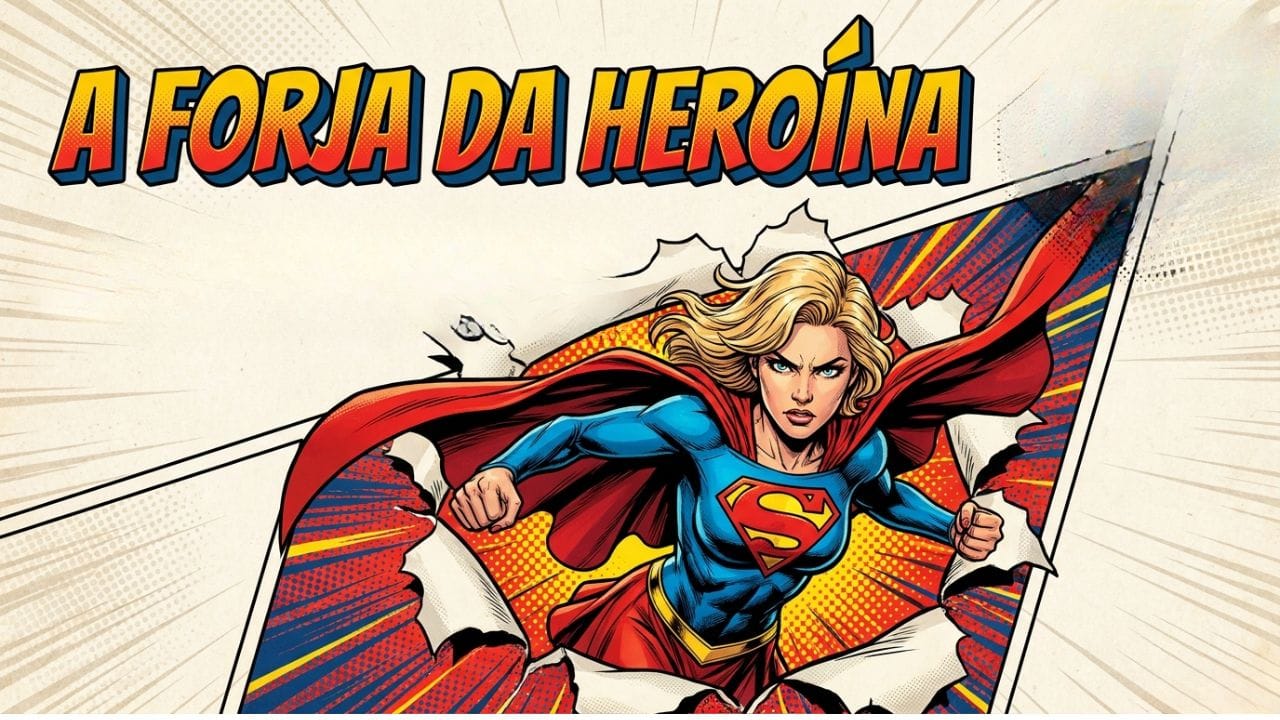 Imagem da Supergirl passando por um buraco na parede.